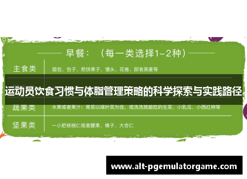 运动员饮食习惯与体脂管理策略的科学探索与实践路径